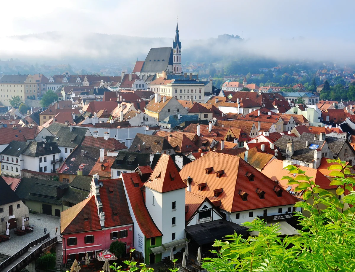 View of Cesky Krumlov / Krumau - a perfect place to relax and enjoy your jacuzzi