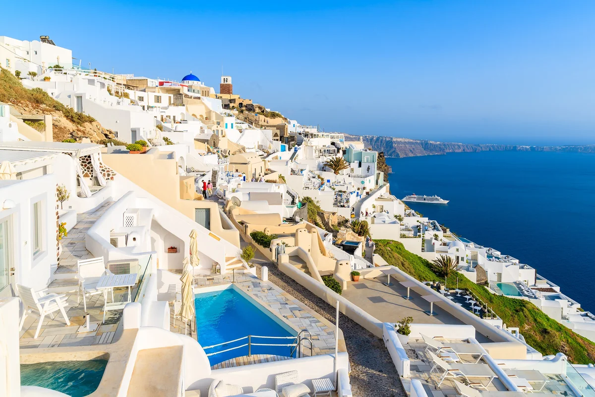 View of Firostefani - a perfect place to relax and enjoy your jacuzzi