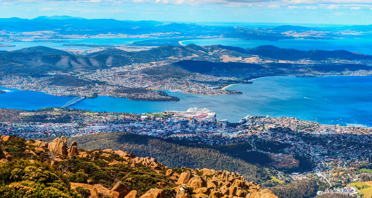 View of Hobart - a perfect place to relax and enjoy your jacuzzi