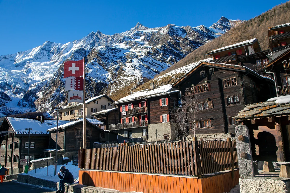 View of Saas Fee - a perfect place to relax and enjoy your jacuzzi