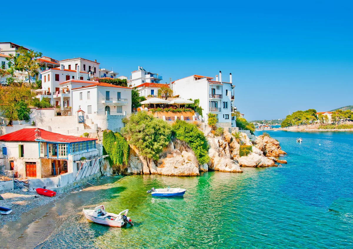 View of Skiathos Town - a perfect place to relax and enjoy your jacuzzi
