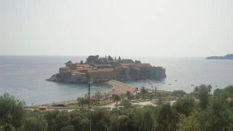 View of Sveti Stefan - a perfect place to relax and enjoy your jacuzzi